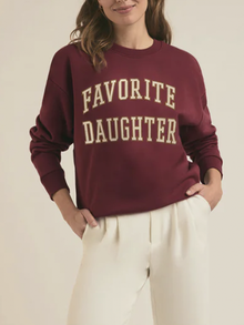  Favorite Daughter The Cropped Collegiate Tee in Sangria Nights