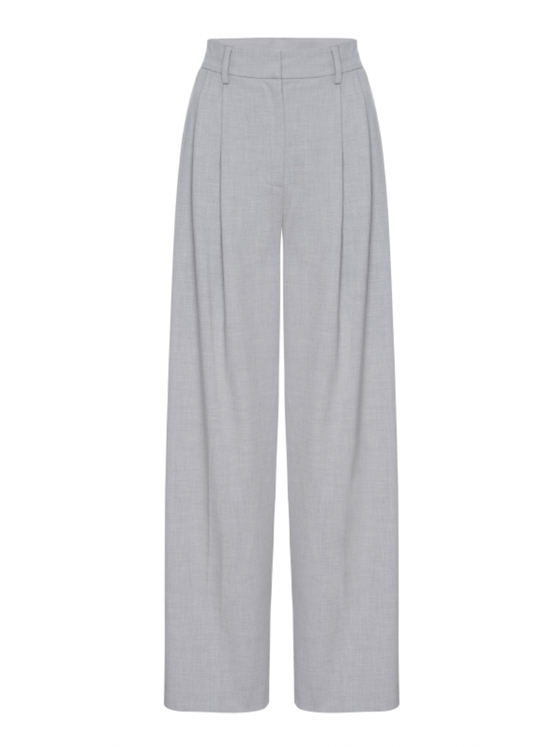 Good American Suiting Good 90s Pleated Trouser in Heather Gray