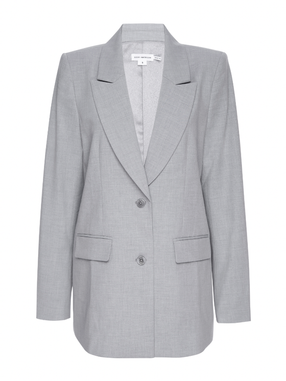 Good Amercan Suiting Oversized Blazer in heather gray light grey