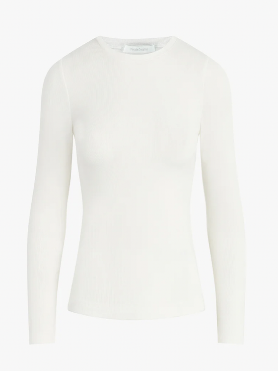 Favorite Daughter The Ribbed Long Sleeve in white