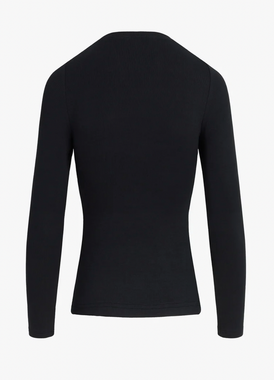 Favorite Daughter The Ribbed Long Sleeve in Black soft