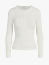 Favorite Daughter The Henley Ribbed Long Sleeve in White