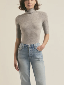  Favorite Daughter The Amelia Top in Melange Grey turtleneck