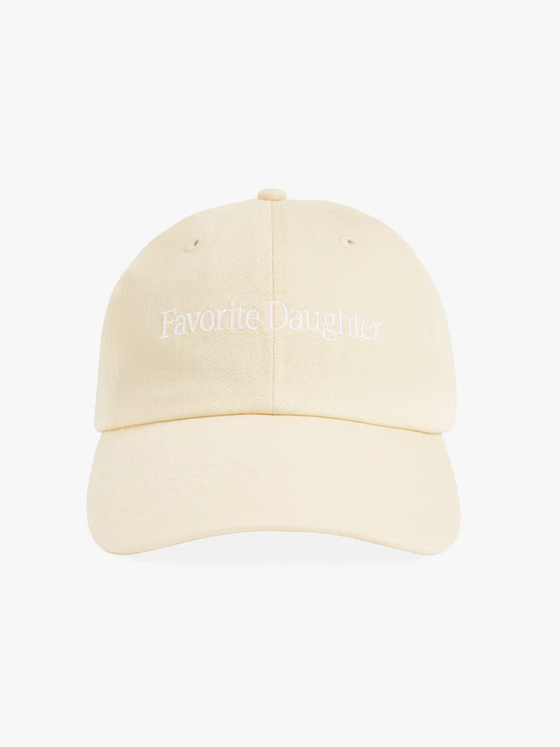 Favorite Daughter Classic Logo Baseball Hat in buttercream white