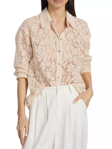  Free People's In Your Dreams Lace Buttondown in Tea