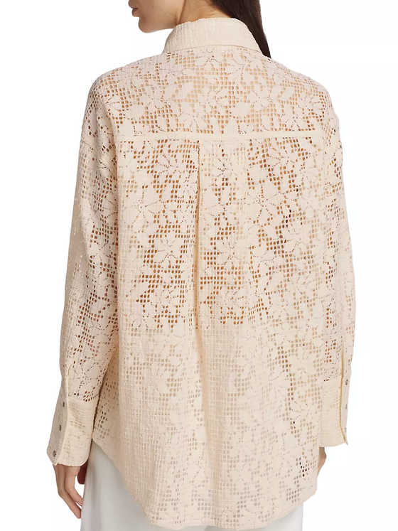 Free People's In Your Dreams Lace Buttondown in Tea