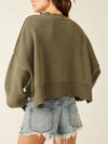 Free People's Easy Street Crop Pullover in Dried Basil