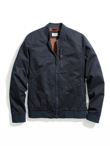  Marine Layer's Rossland Dry Wax Bomber in Blue Black