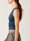 Free People's Clean Lines Muscle Cami in Navy