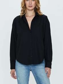  Sloane Oversized Button Down Shirt in Noir