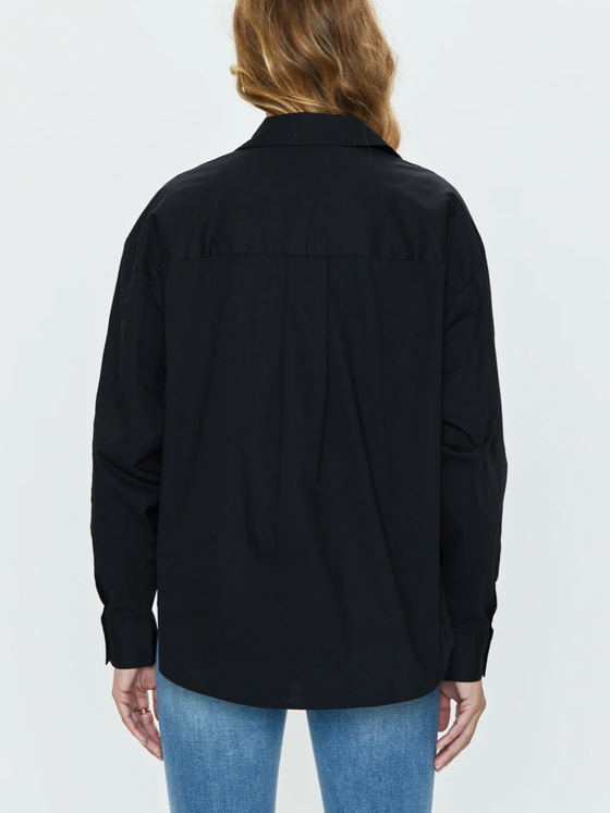 Sloane Oversized Button Down Shirt in Noir