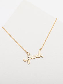  Fuck Script Necklace - Gold Plated