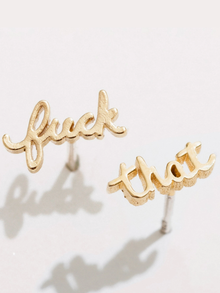  Fuck That Studs -14k Gold Plate