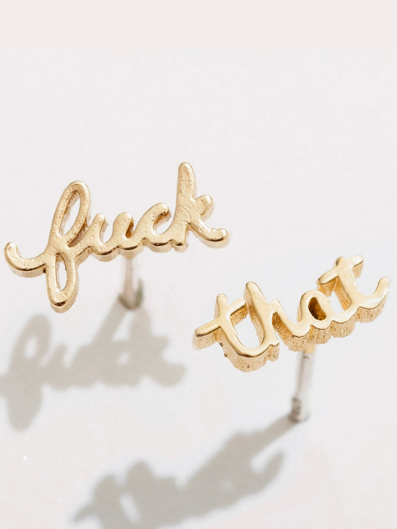Fuck That Studs -14k Gold Plate