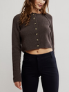 Free People Sydney Shrunken Cardi in Chocolate Torte