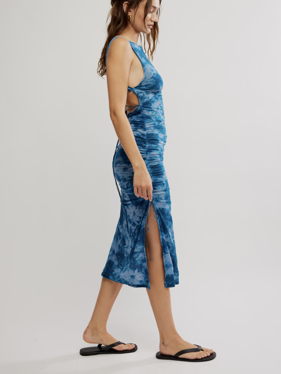 Free People Take Me Away Midi in Indigo Combo blue