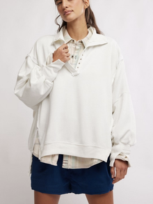  Free People Camden Henley in Optic White