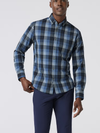 Mizzen + Main City Flannel in Denim Blue William Plaid