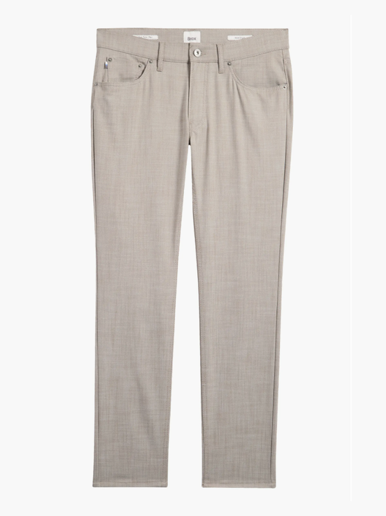 Brax Chuck Stretch Chambray 5-Pocket Pants in Light Grey