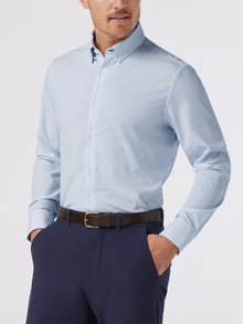  Mizzen + Main Leeward Long Sleeve Dress Shirt in White Multi Mark