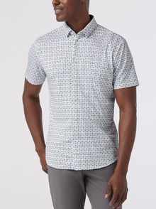  Mizzen + Main Halyard Short Sleeve Shirt in Navy Layered Diamond