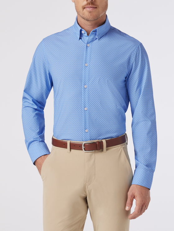 Mizzen + Main Leeward Long Sleeve Dress Shirt in Provence Star