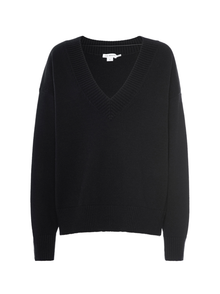  Good American Knit Deep V Knit Sweater in Black