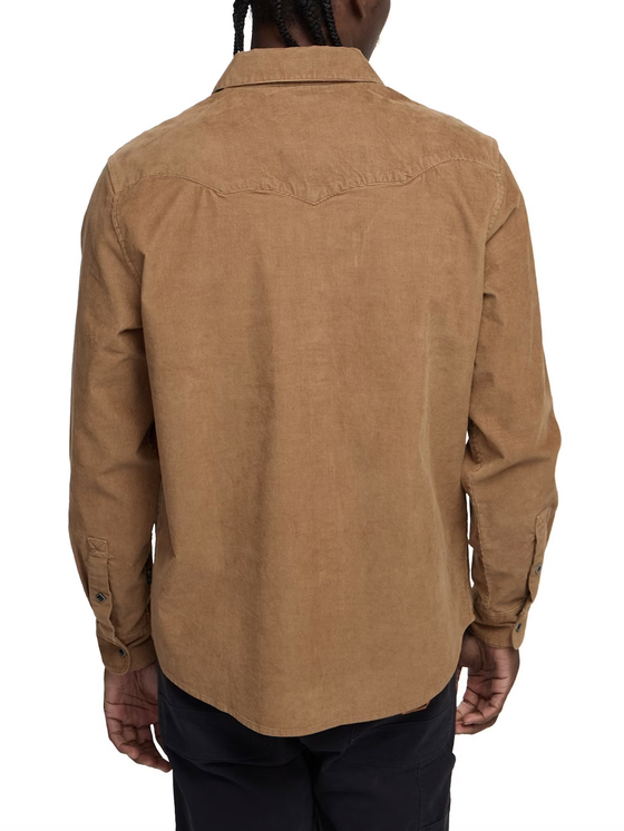 Howler Bros Banning Corduroy Snapshirt in Duck Brown