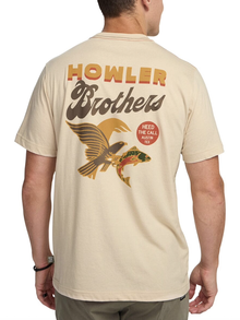  Howler Bros Pocket T-Shirt: Osprey Prey in Sand Heather