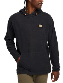  Howler Bros Palo Duro Fleece Hoodie: Mountain Grid in Antique Black