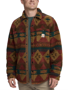 Howler Bros Allegheny Fleece Overshirt: Mitla Motifs in Brick
