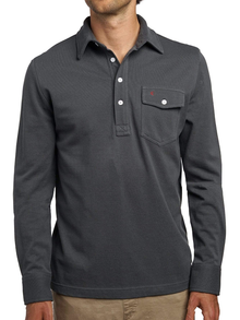  Criquet Long Sleeve Players Shirt in Blue Steel