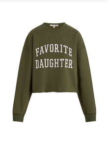  Favorite Daughter The Cropped Collegiate Sweatshirt in smoketree gardenia