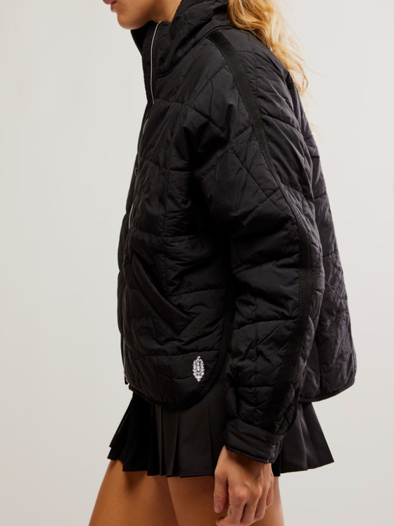 Pippa Packable Puffer Jacket in Black