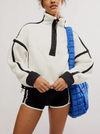 Free People Movement Mountain High 1/2 Zip in White Combo black