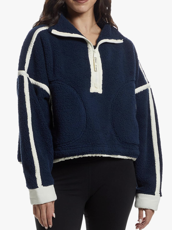 Free People Movement Mountain High 1/2 Zip in navy Combo