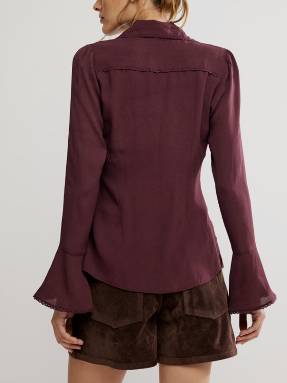 Free People Melrose Top in Chocolate Grape