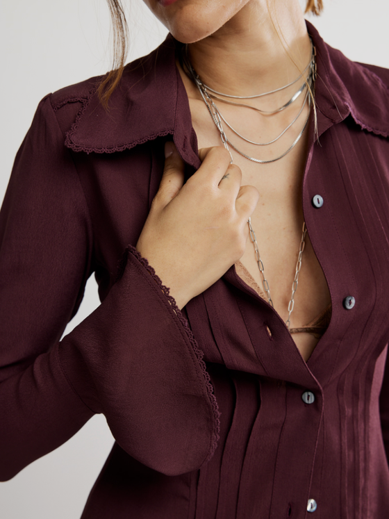 Free People Melrose Top in Chocolate Grape