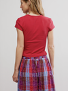 Free People Wait A Minute Baby Tee in Lipstick Red