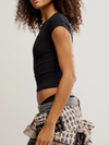 Free People Wait A Minute Baby Tee in Anthracite