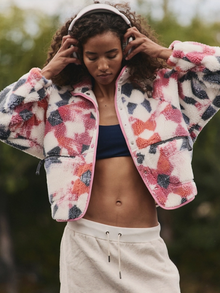  Free People Movement Hit The Slopes Printed Fleece Jacket in Mystic Meadow