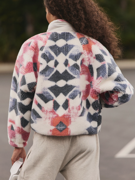 Free People Movement Hit The Slopes Printed Fleece Jacket in Mystic Meadow