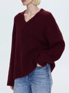 Pistola Talia Chunky V-Neck Sweater in Claret