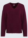 Pistola Talia Chunky V-Neck Sweater in Claret