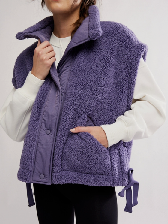 Free People Scout It Out Fleece Vest in Graphite