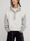 Free People Colorblock Timeless Pullover in Heather Grey Combo