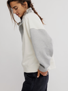 Free People Colorblock Timeless Pullover in Heather Grey Combo