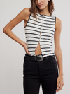 Free People's Tilly Striped Tank in Black/White