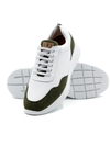 Martin Dingman Madison Tumbled Glove Leather Trainer in Pine green