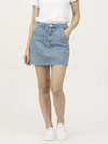 Faherty Brand Solstice Denim Utility Skirt Bay Drift Wash